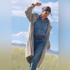 “Hanna Tweed” Sundance New with tags Plaid Coat Size M